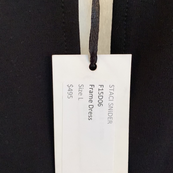 NWT Staci Snider Black Asymmetrical Hem Dress with Stretch! Keyhole Back/A-line! - Picture 6 of 9